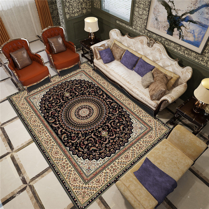 Lisslune | Antique Multicolor Glam Carpet Polyester Floral Pattern Carpet Pet Friendly Stain Resistant Non-Slip Carpet for Home