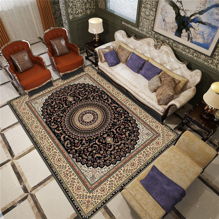 Lisslune | Antique Multicolor Glam Carpet Polyester Floral Pattern Carpet Pet Friendly Stain Resistant Non-Slip Carpet for Home