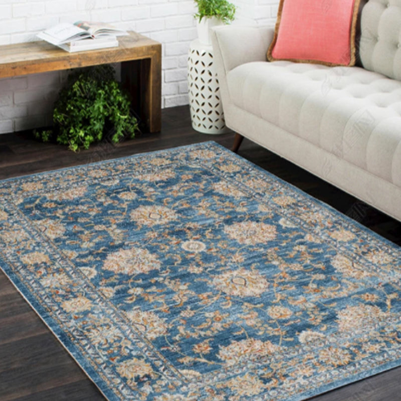 Lisslune | Antique Multicolor Glam Carpet Polyester Floral Pattern Carpet Pet Friendly Stain Resistant Non-Slip Carpet for Home