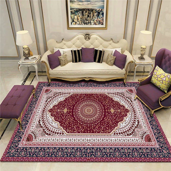 Lisslune | Antique Multicolor Glam Carpet Polyester Floral Pattern Carpet Pet Friendly Stain Resistant Non-Slip Carpet for Home