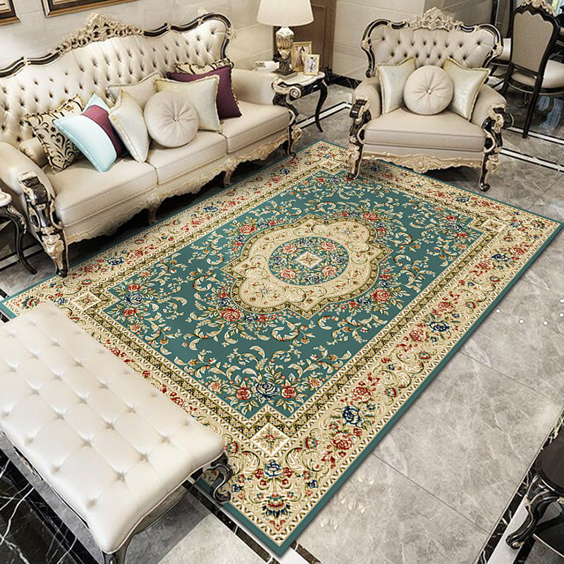 Lisslune | Fancy Victoria Rug Multi-Colored Flower Rug Non-Slip Washable Pet-Friendly Rug for the Living Room