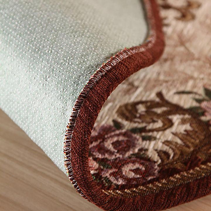 Lisslune | Victorian Style Foyer Carpet Multicolored Floral Pattern Carpet Polypropylene Pet Friendly Non-Slip Back Washable Carpet