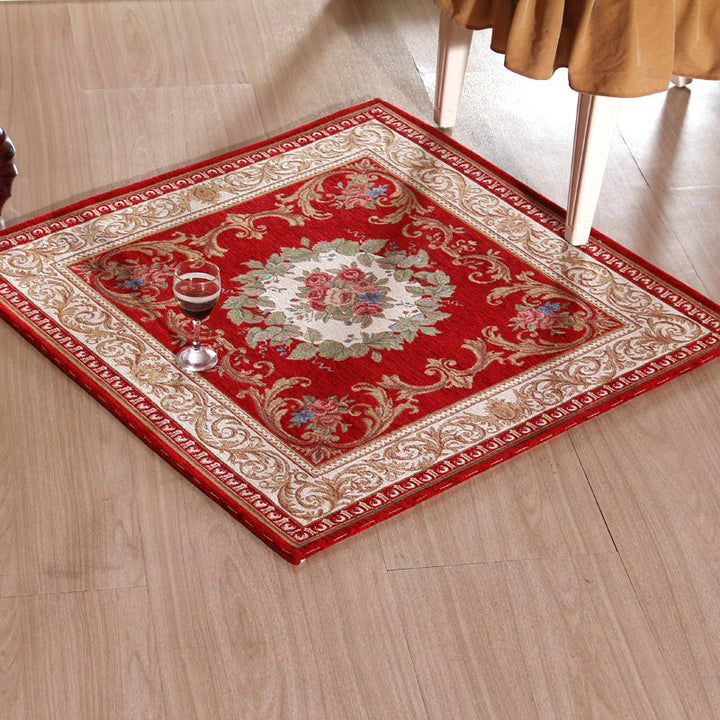 Lisslune | Victorian Style Foyer Carpet Multicolored Floral Pattern Carpet Polypropylene Pet Friendly Non-Slip Back Washable Carpet