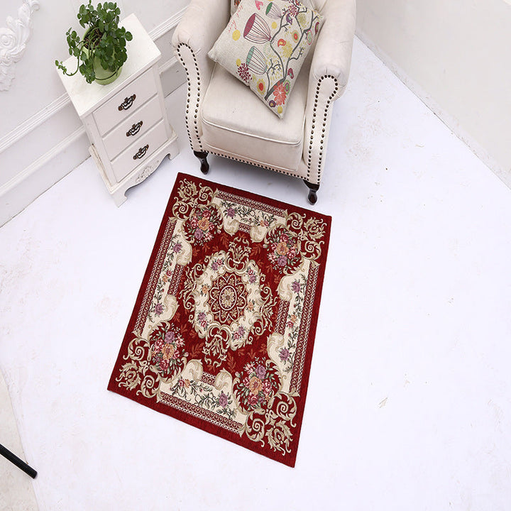 Lisslune | Victorian Style Foyer Carpet Multicolored Floral Pattern Carpet Polypropylene Pet Friendly Non-Slip Back Washable Carpet