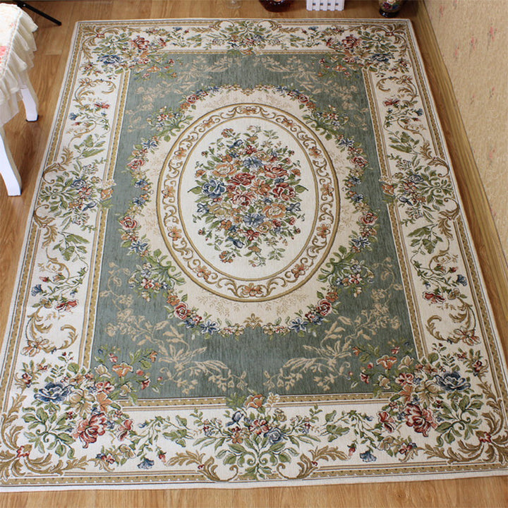Lisslune | Victorian living room carpet Multicolored peony carpet Cotton Machine washable Non-slip back Carpet