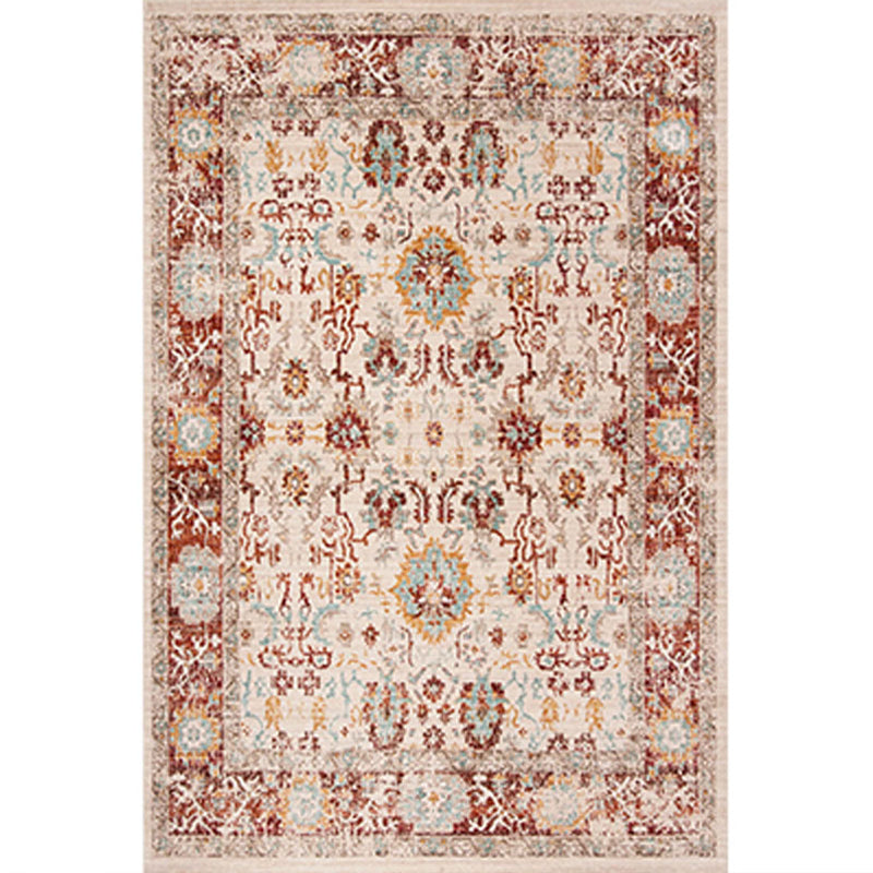 Lisslune | Worn Moroccan Rug Multicolored Patterned Rug Non-Slip Machine Washable Stain Resistant Rug for Home