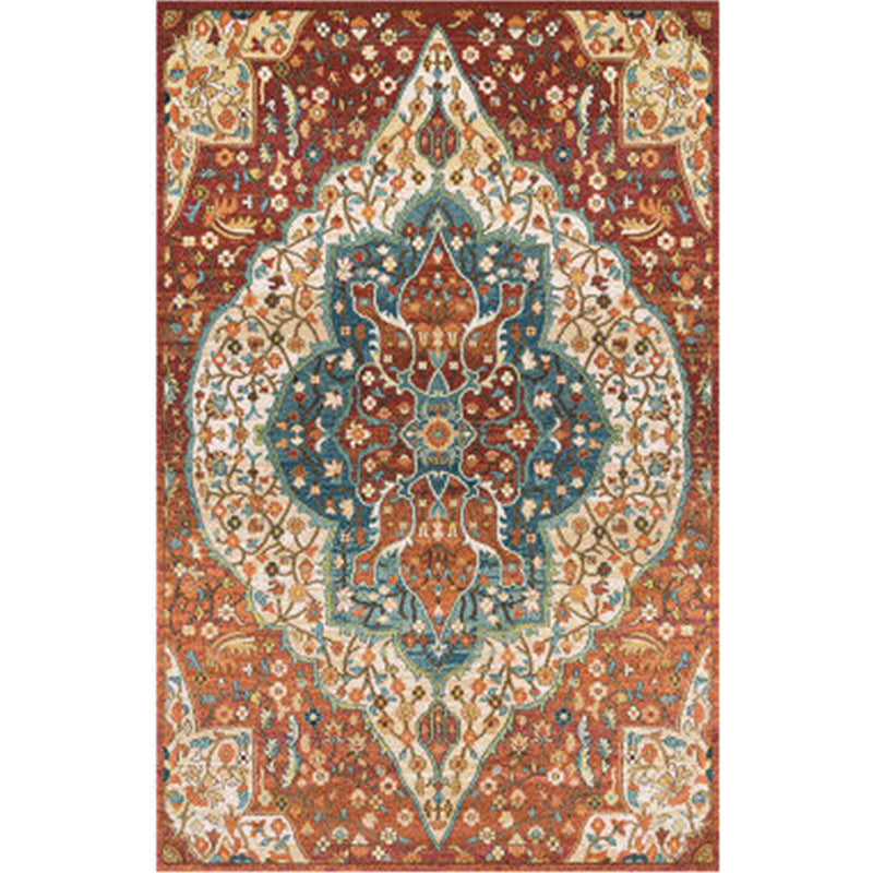 Lisslune | Worn Moroccan Rug Multicolored Patterned Rug Non-Slip Machine Washable Stain Resistant Rug for Home