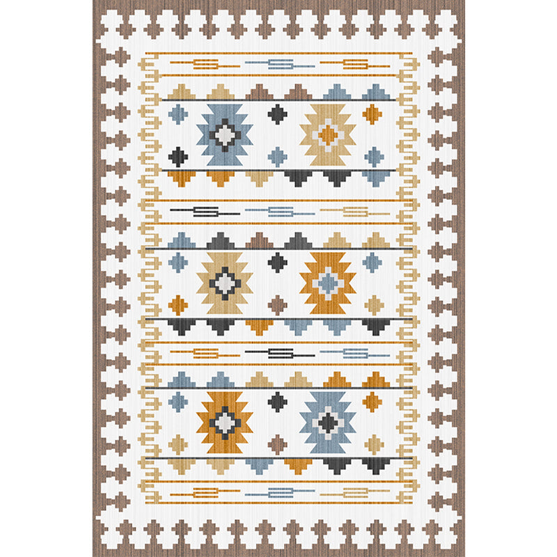 Lisslune | Worn Moroccan Rug Multicolored Patterned Rug Non-Slip Machine Washable Stain Resistant Rug for Home