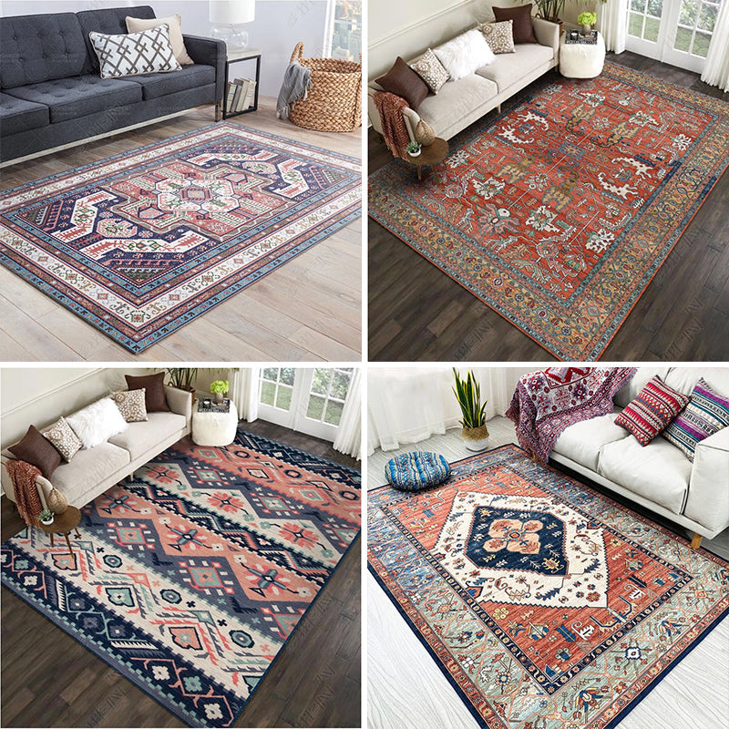 Lisslune | Moroccan living room carpet More colors Printed carpet Cotton Non-slip Machine washable Pet-friendly carpet