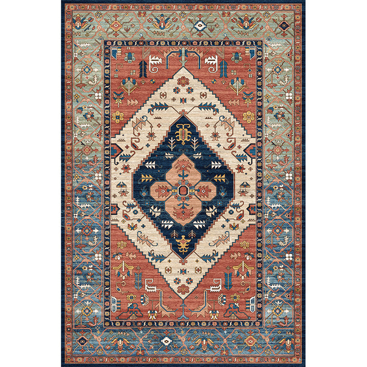 Lisslune | Moroccan living room carpet More colors Printed carpet Cotton Non-slip Machine washable Pet-friendly carpet