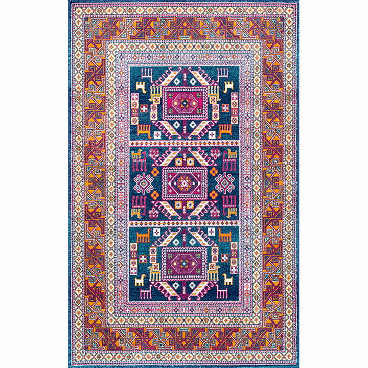 Lisslune | Moroccan living room carpet More colors Printed carpet Cotton Non-slip Machine washable Pet-friendly carpet