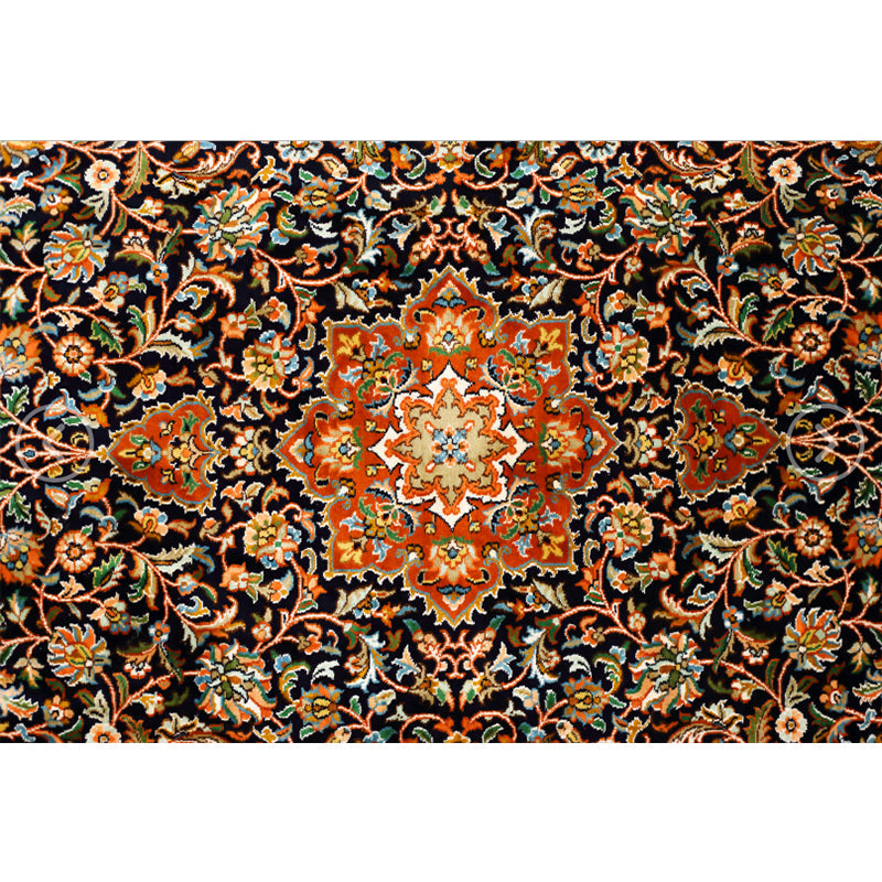Lisslune | Exotic antique carpet multicolored geometric print rug non-slip back pet-friendly machine washable rug for large room