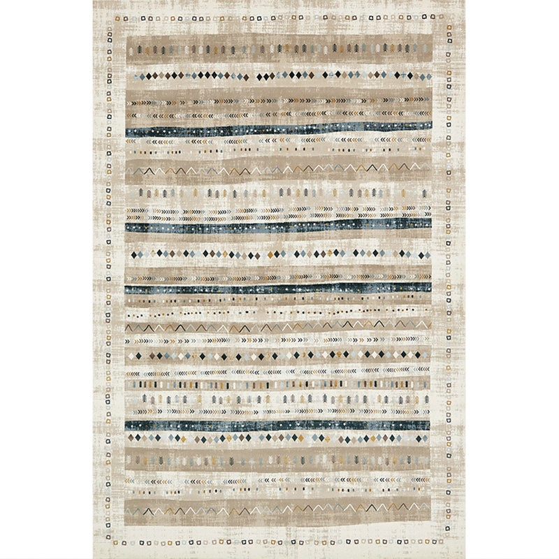 Lisslune | Exotic antique carpet multicolored geometric print rug non-slip back pet-friendly machine washable rug for large room