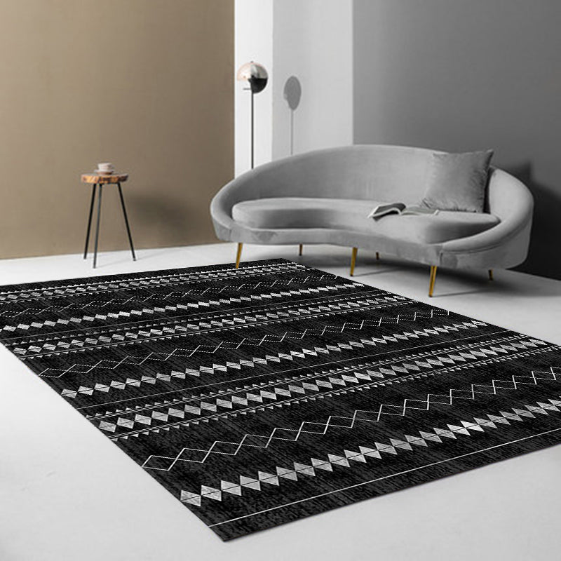 Lisslune | Exotic antique carpet multicolored geometric print rug non-slip back pet-friendly machine washable rug for large room