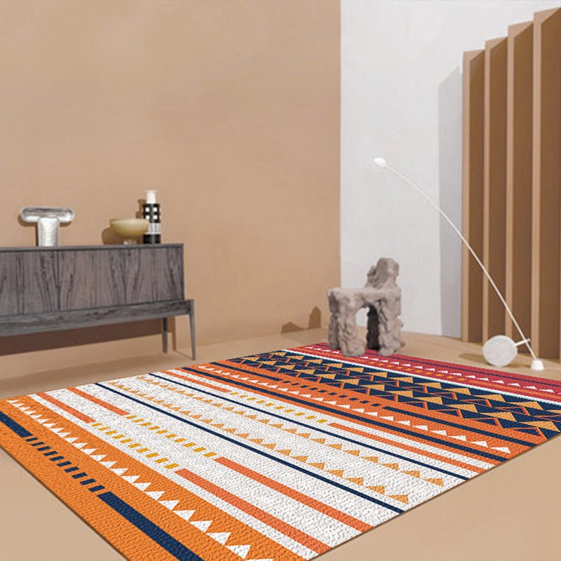 Lisslune | Exotic antique carpet multicolored geometric print rug non-slip back pet-friendly machine washable rug for large room