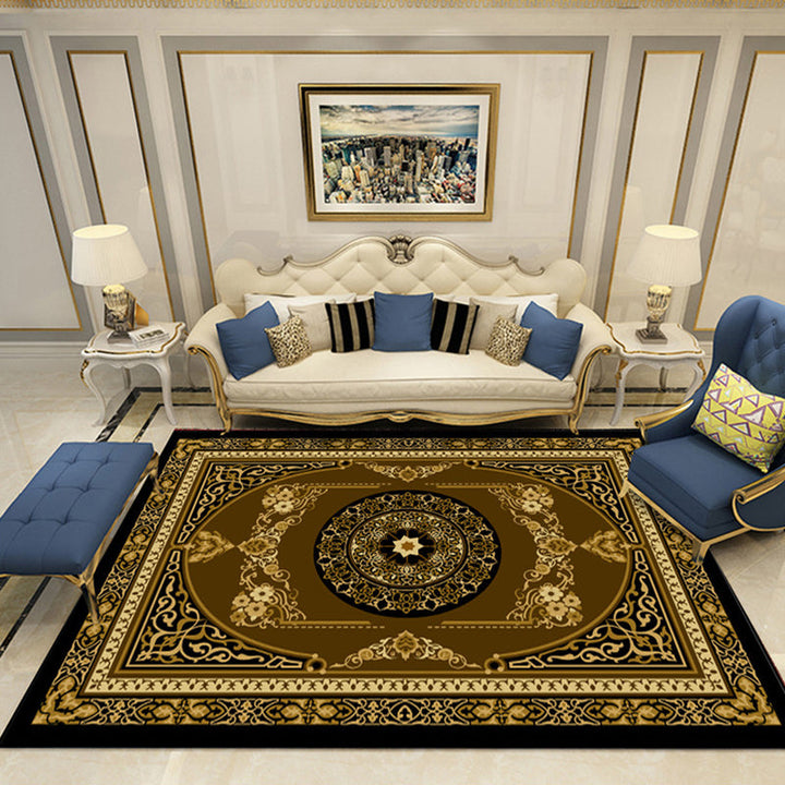 Lisslune | Nostalgia Chamber Rug Multicolored Jacquard Rug Synthetic Pet Friendly Non-Slip Back Machine Washable Rug