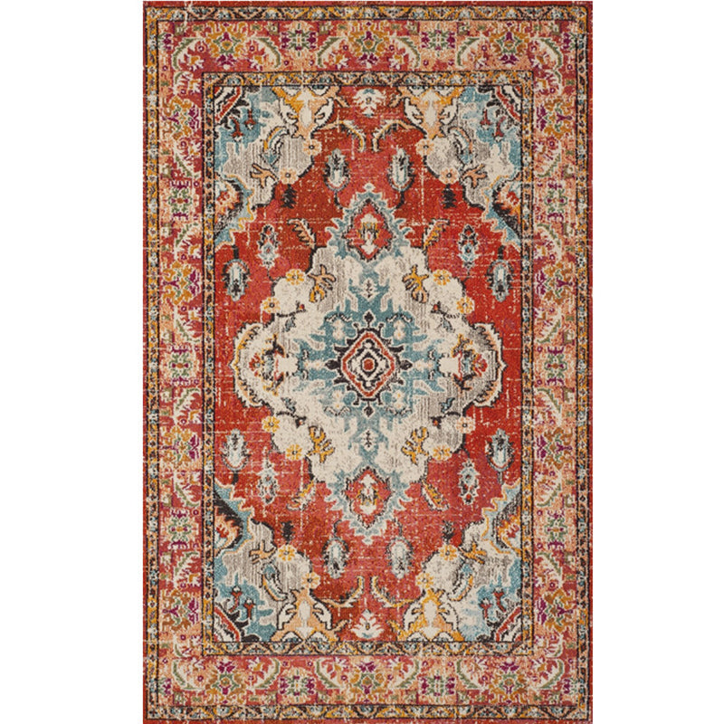 Lisslune | Nostalgia Chamber Rug Multicolored Jacquard Rug Synthetic Pet Friendly Non-Slip Back Machine Washable Rug