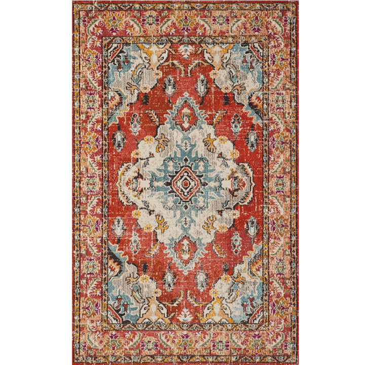 Lisslune | Nostalgia Chamber Rug Multicolored Jacquard Rug Synthetic Pet Friendly Non-Slip Back Machine Washable Rug