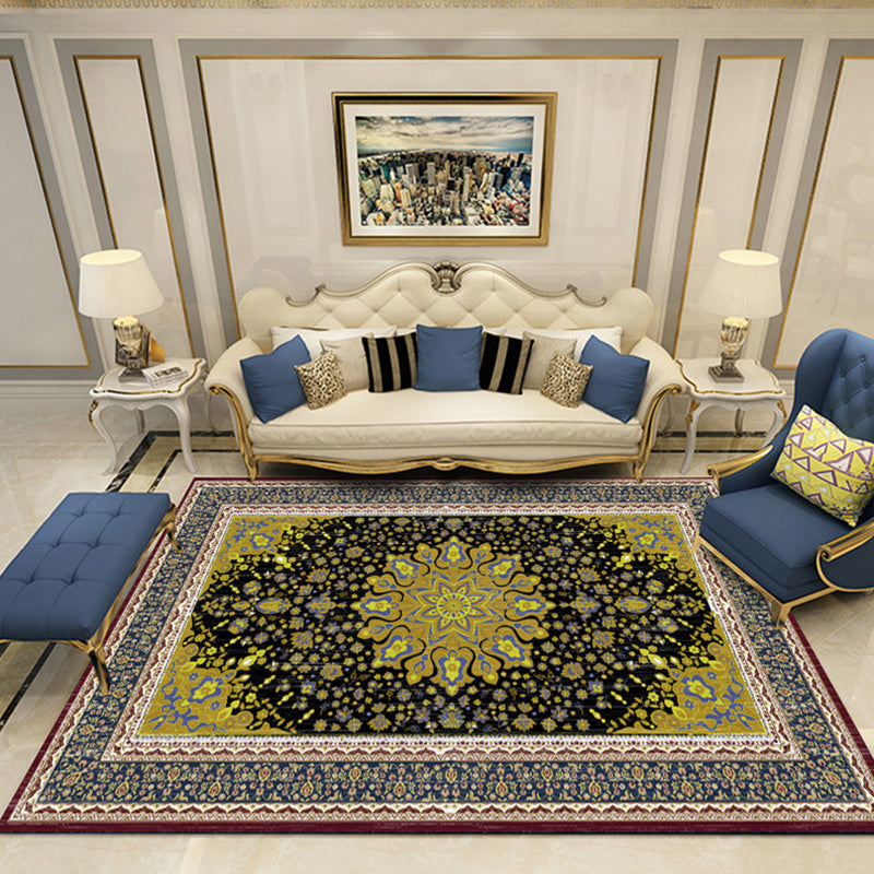 Lisslune | Nostalgia Chamber Rug Multicolored Jacquard Rug Synthetic Pet Friendly Non-Slip Back Machine Washable Rug
