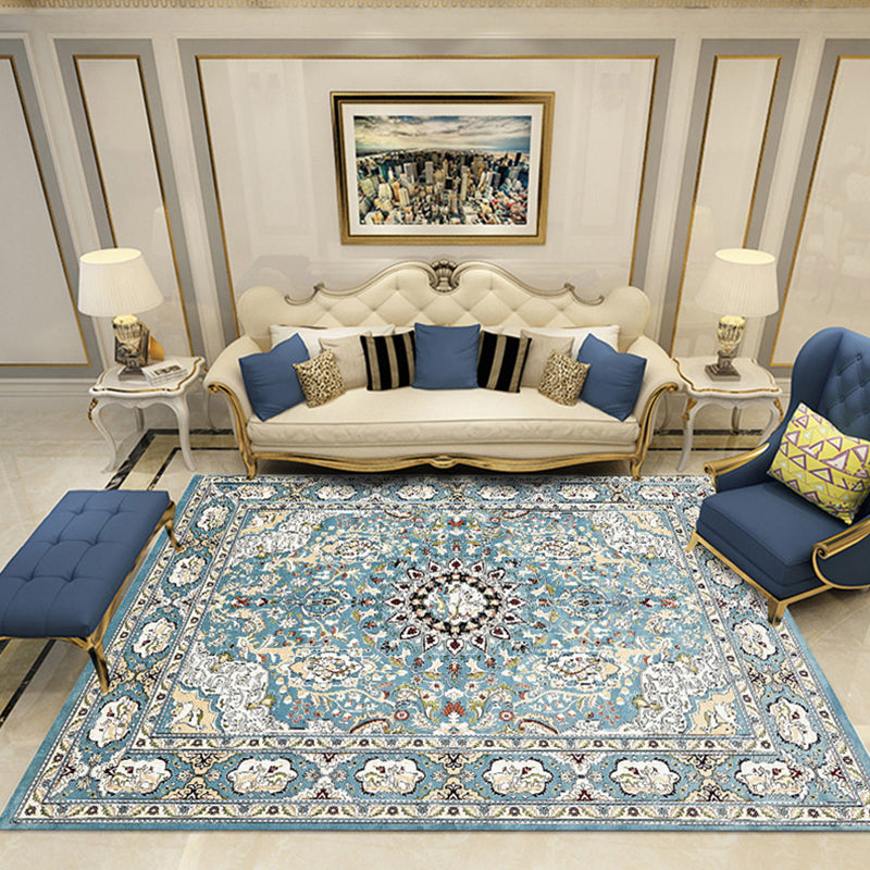 Lisslune | Nostalgia Chamber Rug Multicolored Jacquard Rug Synthetic Pet Friendly Non-Slip Back Machine Washable Rug