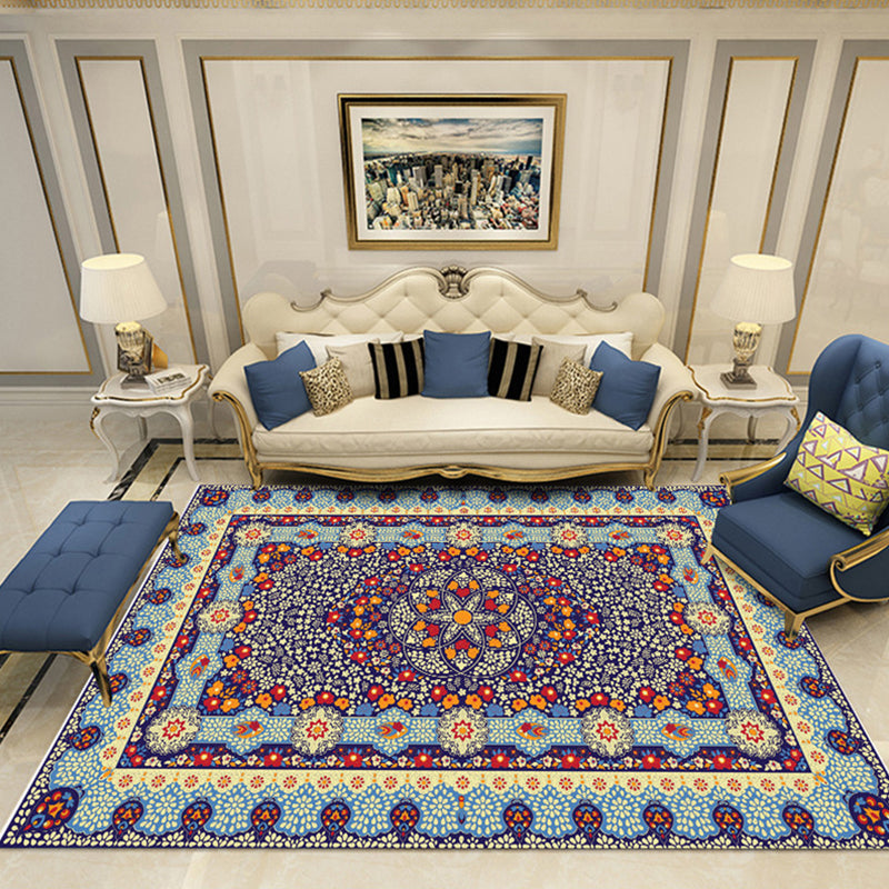 Lisslune | Nostalgia Chamber Rug Multicolored Jacquard Rug Synthetic Pet Friendly Non-Slip Back Machine Washable Rug