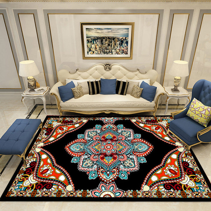 Lisslune | Nostalgia Chamber Rug Multicolored Jacquard Rug Synthetic Pet Friendly Non-Slip Back Machine Washable Rug