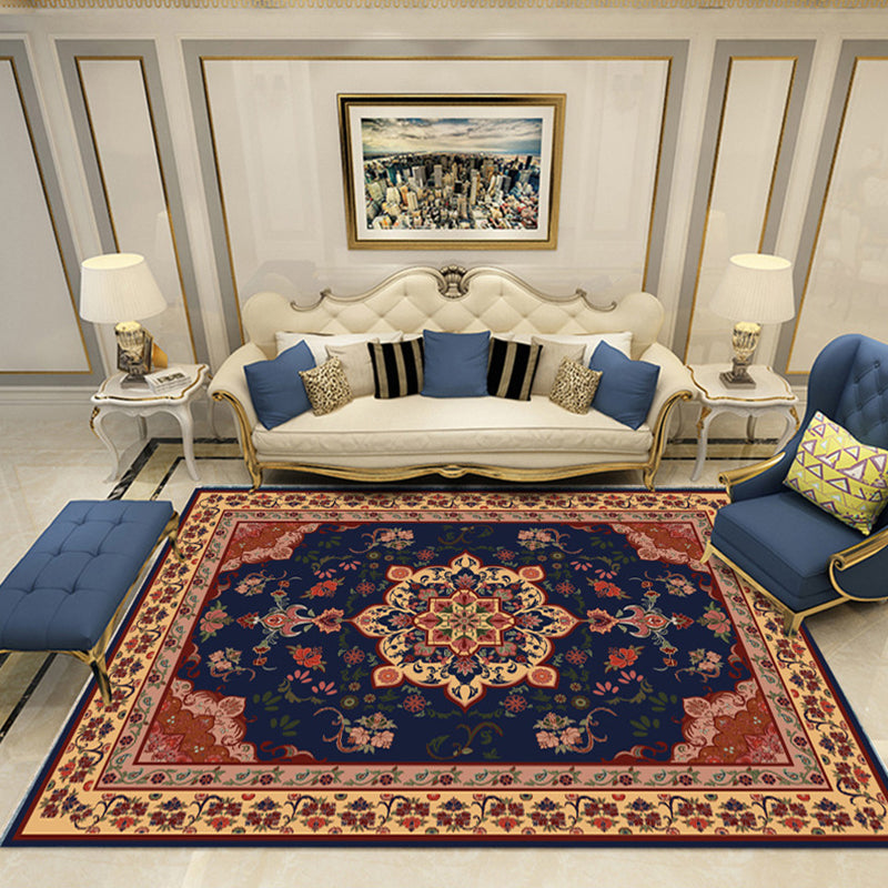 Lisslune | Nostalgia Chamber Rug Multicolored Jacquard Rug Synthetic Pet Friendly Non-Slip Back Machine Washable Rug