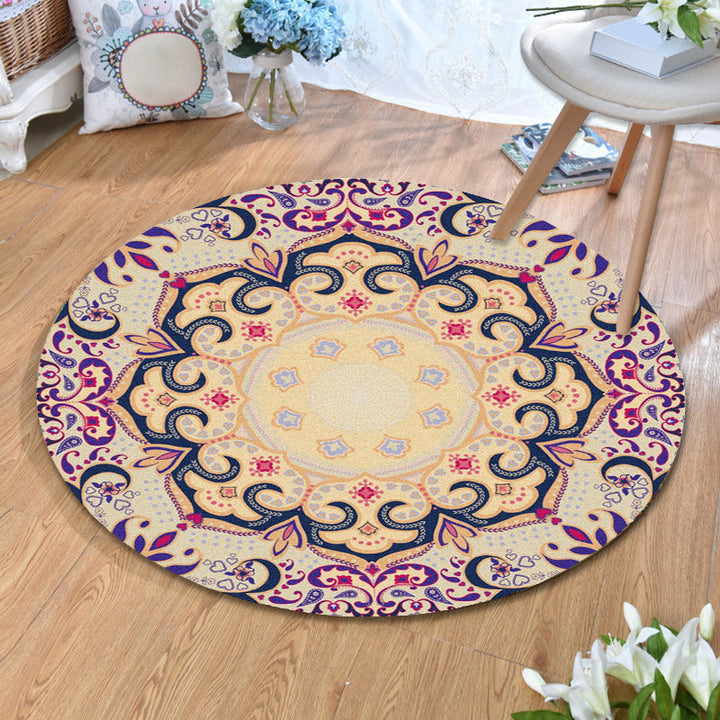 Lisslune | Ethnic Multicolor Print Carpet Polyester Persian Carpet Stain Resistant Machine Washable Non-Slip Carpet for the Living Room