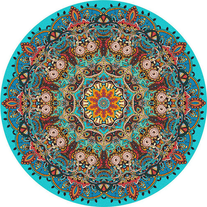 Lisslune | Ethnic Multicolor Print Carpet Polyester Persian Carpet Stain Resistant Machine Washable Non-Slip Carpet for the Living Room