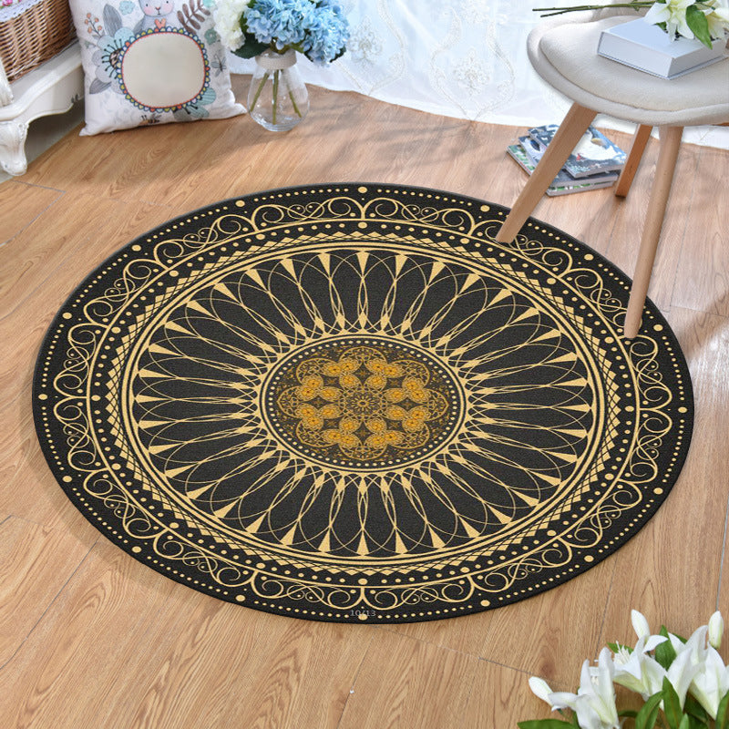 Lisslune | Ethnic Multicolor Print Carpet Polyester Persian Carpet Stain Resistant Machine Washable Non-Slip Carpet for the Living Room