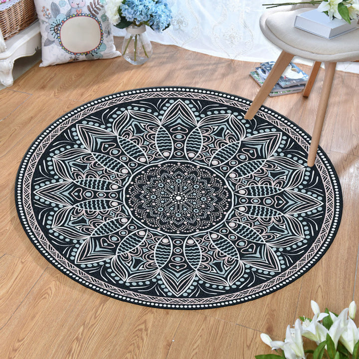 Lisslune | Ethnic Multicolor Print Carpet Polyester Persian Carpet Stain Resistant Machine Washable Non-Slip Carpet for the Living Room