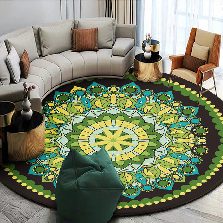 Lisslune | Exotic Mandala EKRAN RUG Multicolor Persian Carpet Synthetic Washable Pet-Friendly Non-Slip Rug for Living Room