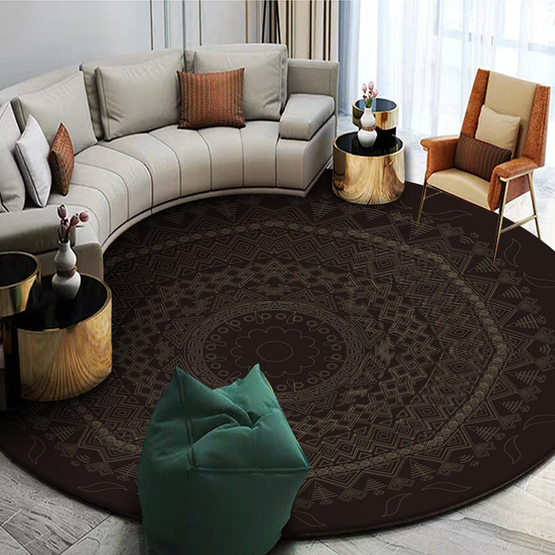 Lisslune | Exotic Mandala EKRAN RUG Multicolor Persian Carpet Synthetic Washable Pet-Friendly Non-Slip Rug for Living Room