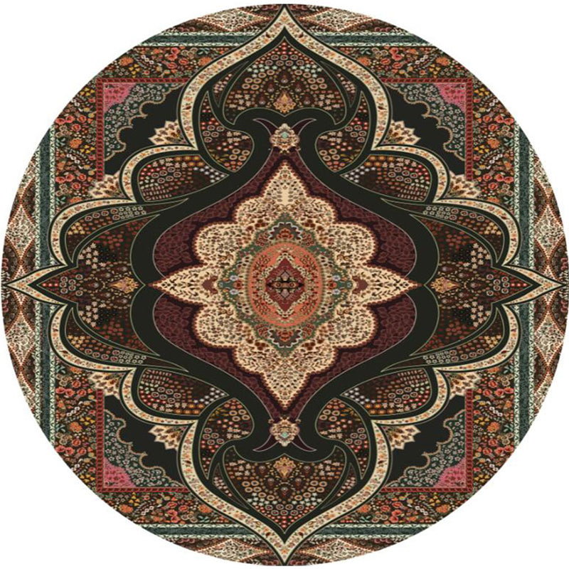 Lisslune | Olden Turkish Folk Art Carpet Multicolored Persian Carpet Polyester Non-Slip Stain-Resistant Washable Rug for the Room