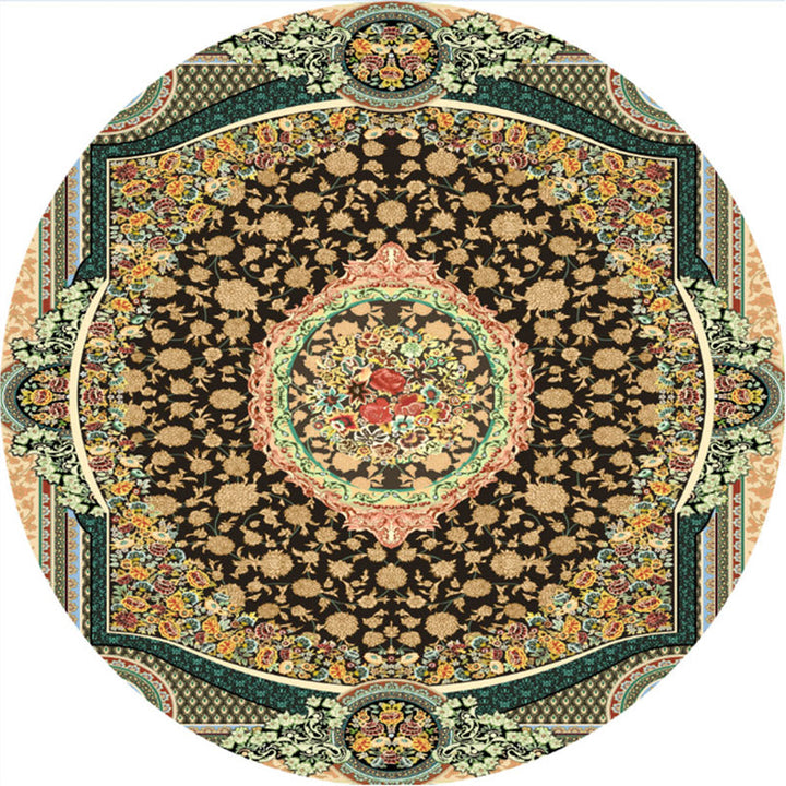 Lisslune | Olden Turkish Folk Art Carpet Multicolored Persian Carpet Polyester Non-Slip Stain-Resistant Washable Rug for the Room