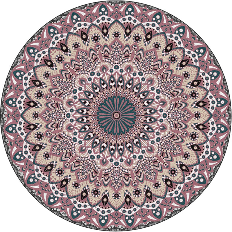 Lisslune | Moroccan Door Mat Multicolored Mandala Rug Polypropylene non-slip stain-resistant machine washable Rug