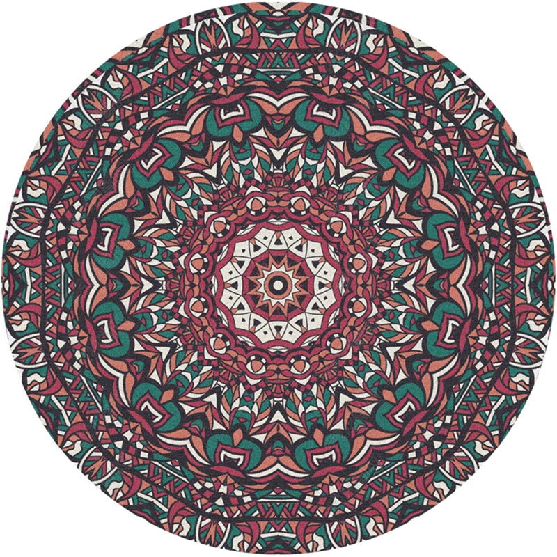 Lisslune | Moroccan Door Mat Multicolored Mandala Rug Polypropylene non-slip stain-resistant machine washable Rug