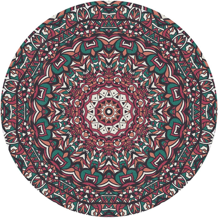 Lisslune | Moroccan Door Mat Multicolored Mandala Rug Polypropylene non-slip stain-resistant machine washable Rug