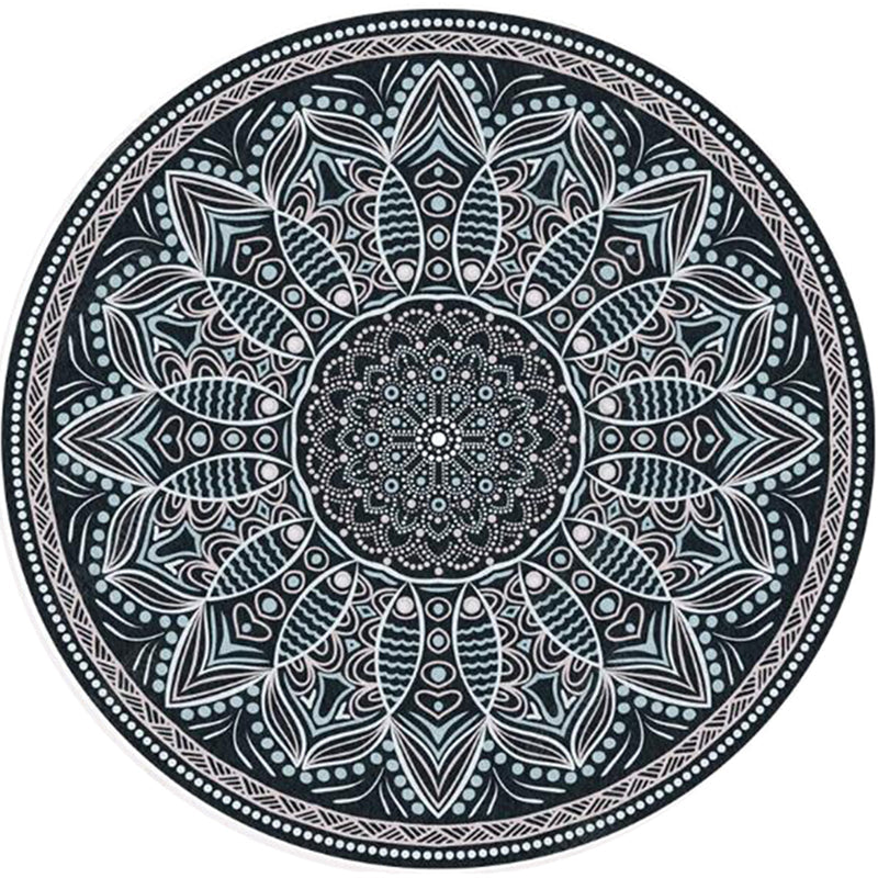 Lisslune | Moroccan Door Mat Multicolored Mandala Rug Polypropylene non-slip stain-resistant machine washable Rug