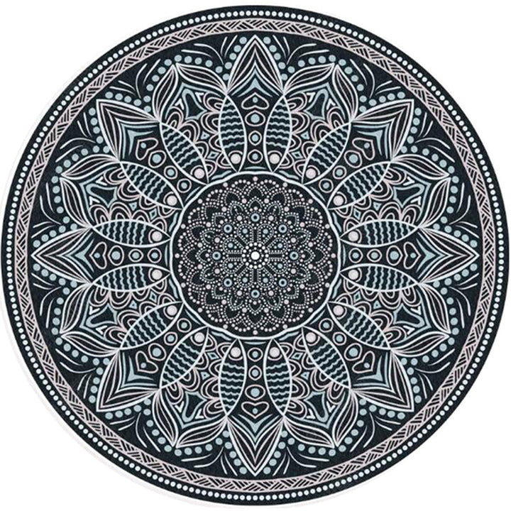Lisslune | Moroccan Door Mat Multicolored Mandala Rug Polypropylene non-slip stain-resistant machine washable Rug