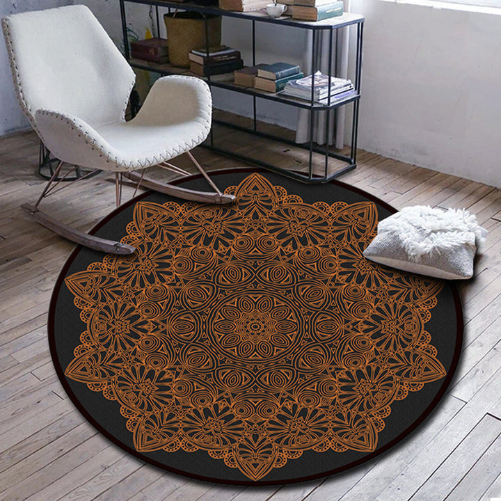 Lisslune | Folks Multicolor Mandala Rug Synthetic Moroccan Rug Machine Washable Non-Slip Pet Friendly Living Room Rug