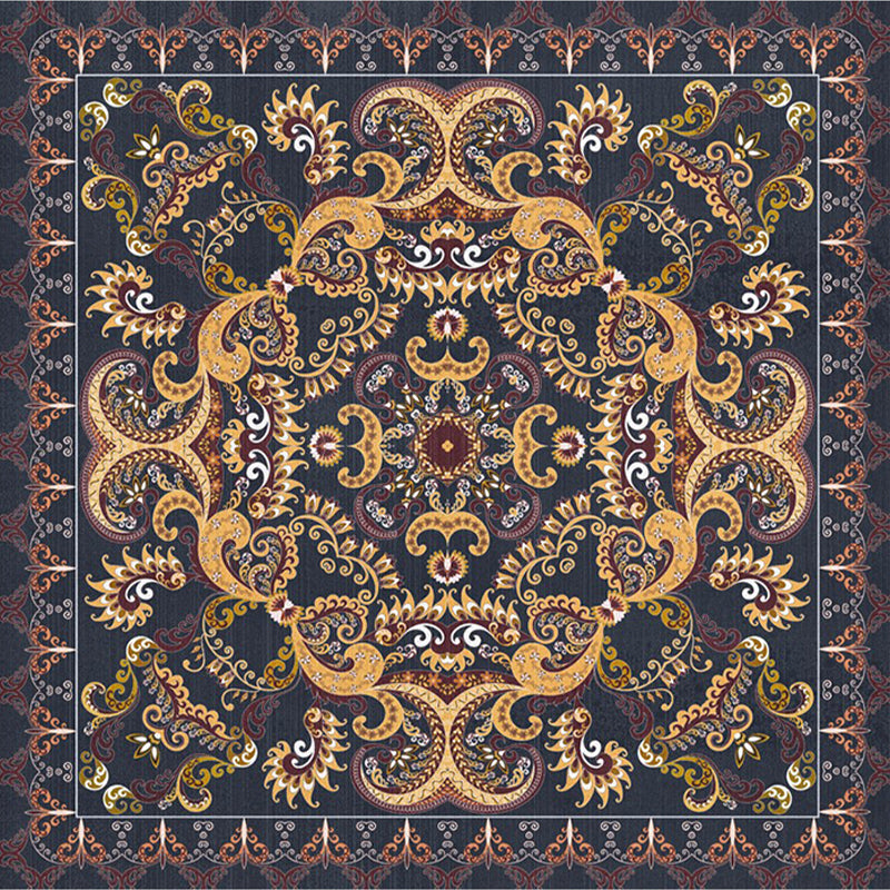 Lisslune | Shabby Chic Floral Area Rug Multicolor Persian Carpet Polypropylene Anti-Slip Backing Washable Pet-Friendly Rug for Foyer