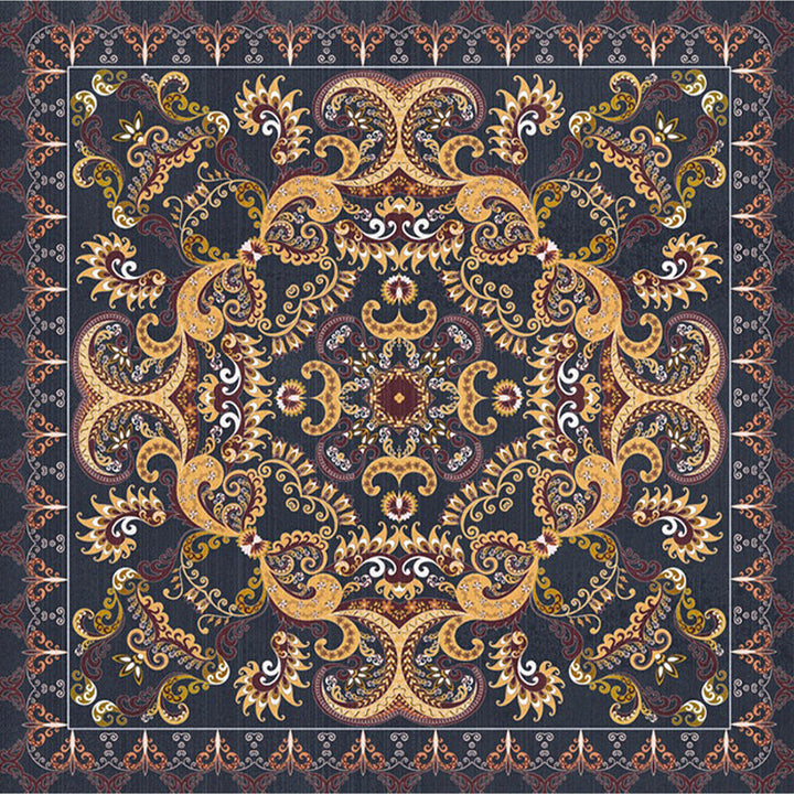 Lisslune | Shabby Chic Floral Area Rug Multicolor Persian Carpet Polypropylene Anti-Slip Backing Washable Pet-Friendly Rug for Foyer