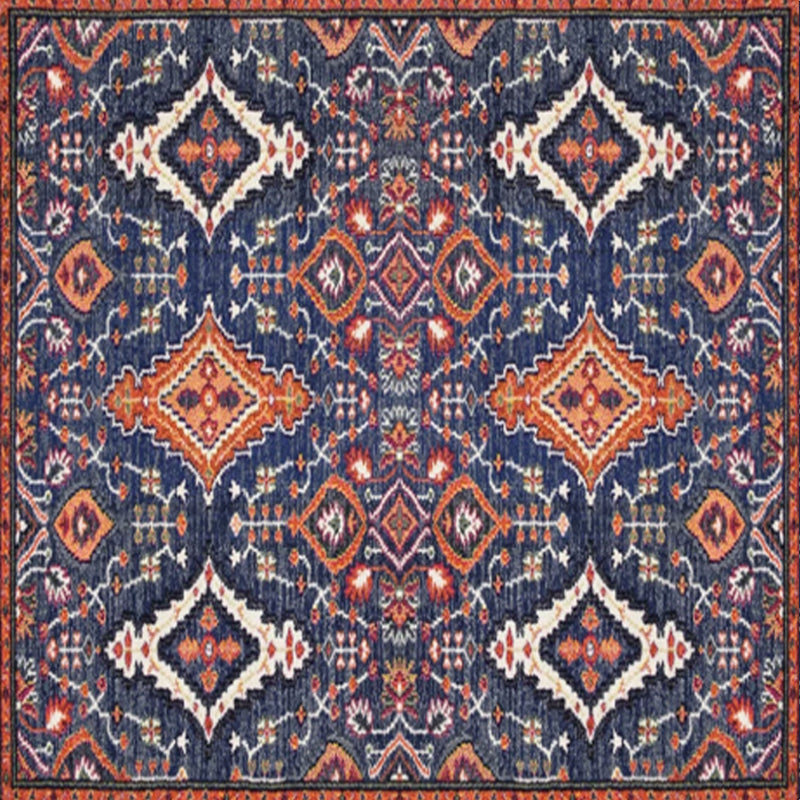 Lisslune | Shabby Chic Floral Area Rug Multicolor Persian Carpet Polypropylene Anti-Slip Backing Washable Pet-Friendly Rug for Foyer