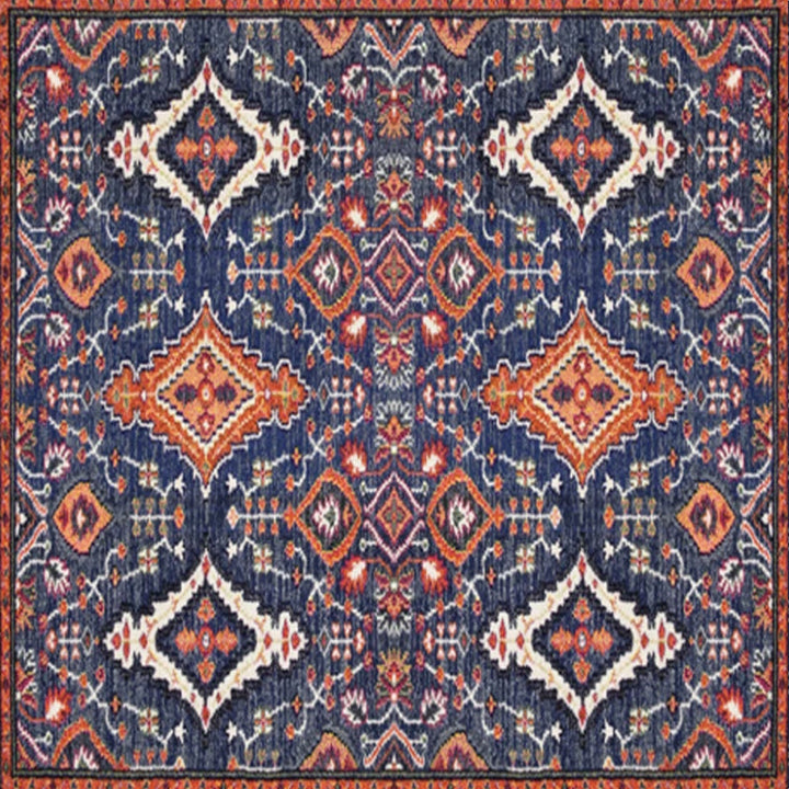 Lisslune | Shabby Chic Floral Area Rug Multicolor Persian Carpet Polypropylene Anti-Slip Backing Washable Pet-Friendly Rug for Foyer