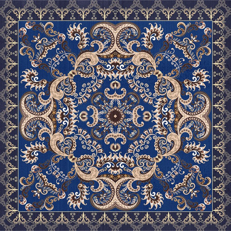 Lisslune | Shabby Chic Floral Area Rug Multicolor Persian Carpet Polypropylene Anti-Slip Backing Washable Pet-Friendly Rug for Foyer