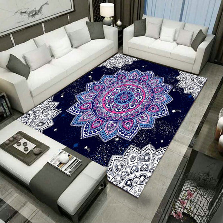 Lisslune | Large Persian rug multicolored jacquard-printed rug washable non-slip backing pet-friendly rug for the living room