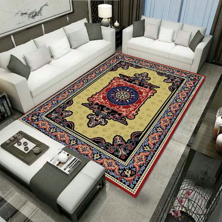Lisslune | Large Persian rug multicolored jacquard-printed rug washable non-slip backing pet-friendly rug for the living room