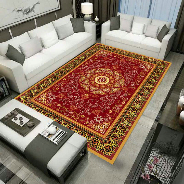 Lisslune | Large Persian rug multicolored jacquard-printed rug washable non-slip backing pet-friendly rug for the living room