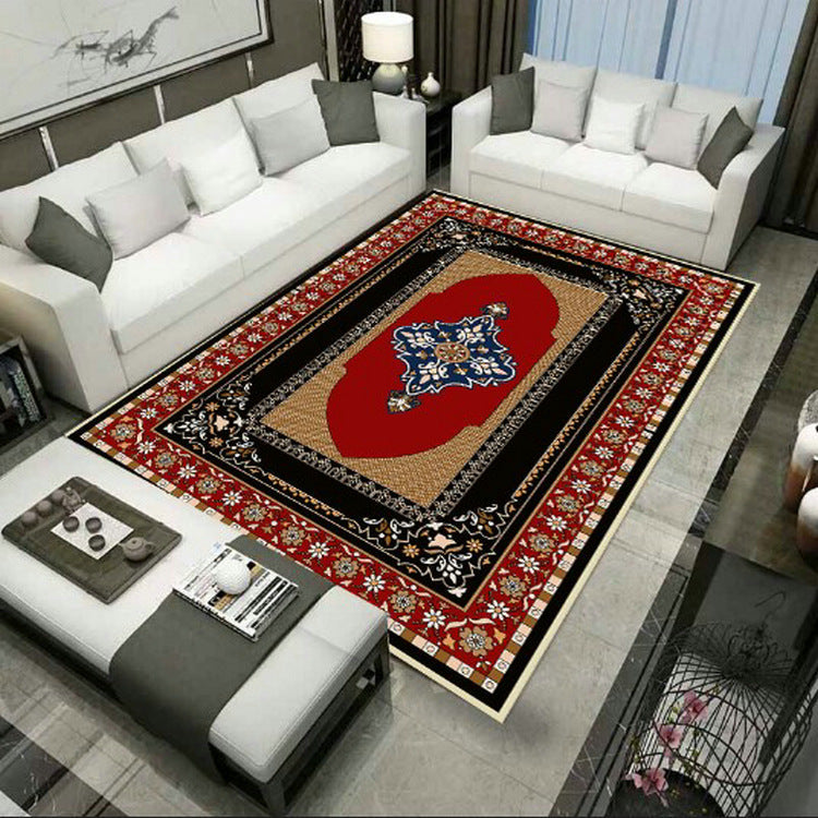 Lisslune | Large Persian rug multicolored jacquard-printed rug washable non-slip backing pet-friendly rug for the living room